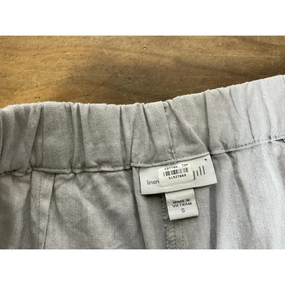 J. JILL Women's Size Small Linen Blend Stretch Pull On Pants Light Gray - Picture 4 of 9
